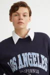 Los Engeles printed blue Sweatshirt